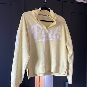 PINK yellow half zip sweater